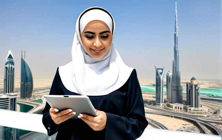 **

"A professional Arab businesswoman, fully clothed in a modest, stylish abaya and hijab, standing confidently in a modern office overlooking a cityscape of Dubai.  She is holding a tablet displaying data analytics.  Appropriate attire, safe for work, perfect anatomy, correct proportions, professional, family-friendly, natural pose, well-formed hands, proper finger count, natural body proportions, high quality."

**