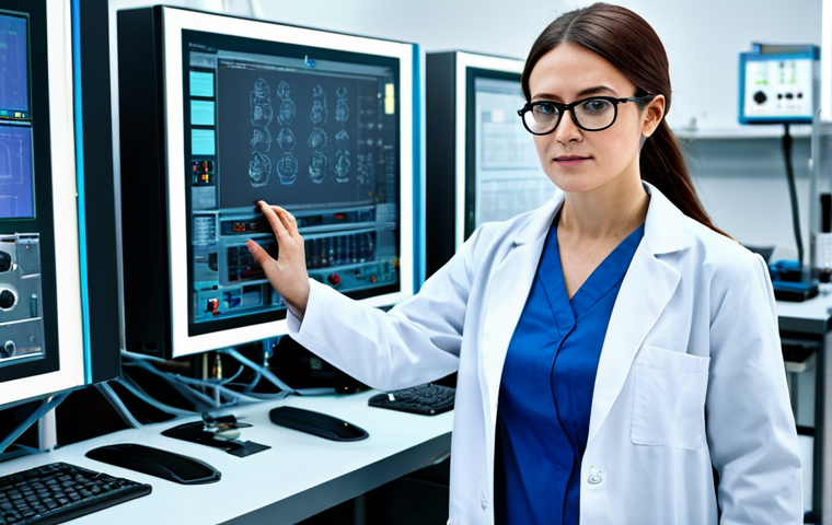 **

"A professional female engineer, fully clothed in a modest lab coat and safety glasses, standing in a modern, high-tech laboratory, surrounded by complex scientific equipment, appropriate attire, safe for work, perfect anatomy, natural proportions, professional photography, high quality, family-friendly."

**