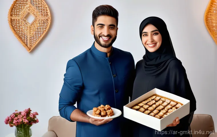 해외마케팅 실무 노하우 - A diverse group of young Arab professionals, both men and women, dressed in contemporary yet modest ...